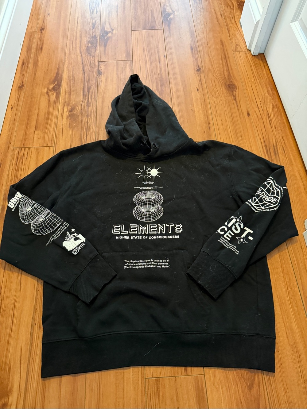 Urban Heritage Black Graphic Elements Hoodie